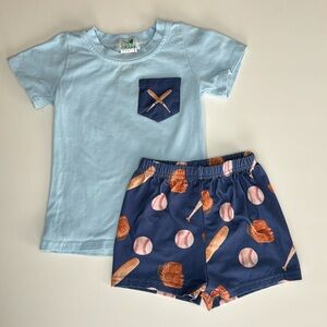 Sassy Stitches Baseball Short Set